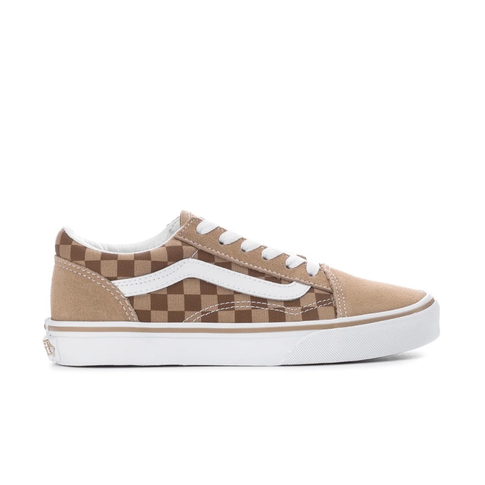 Vans - Old Skool Tan and Brown Checkered Kids size 2.5